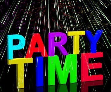 zaman kelime clubbing gece hayatı gösteren fireworks ile parti veya dis