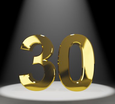 Yıldönümü o temsil eden altın 30 veya otuz 3d numara portre
