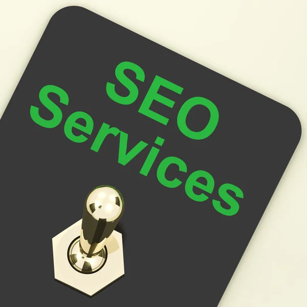 Seo Services Switch Representing Internet Optimization And Promo — Stock Photo, Image