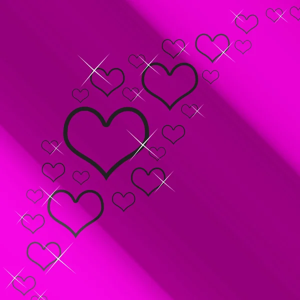 Lila och silver hjärtan bakgrund med copyspace visar kärlek r — ストック写真
