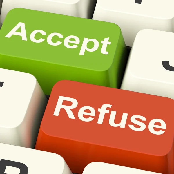 Accept And Refuse Keys Showing Acceptance Or Denial — Stock Photo, Image