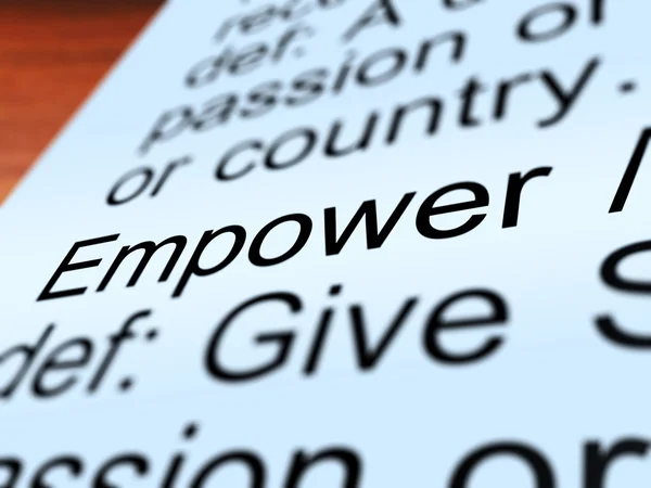 Empower Definition Closeup Showing Authority Or Power — Stock Photo, Image