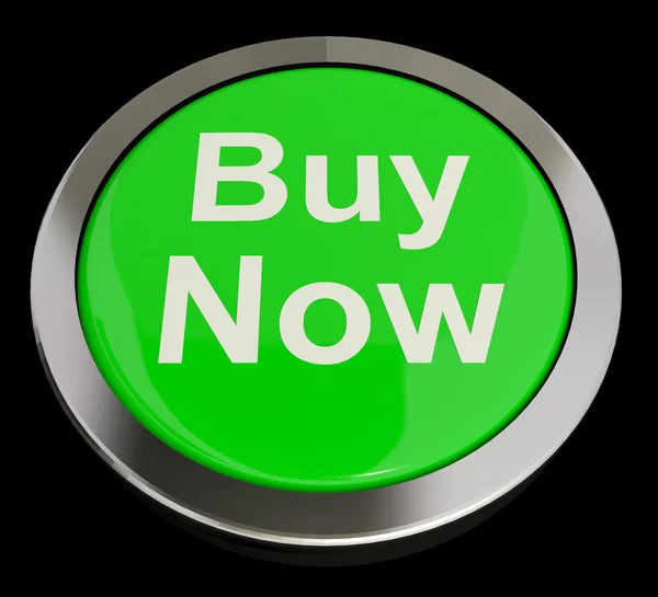Satın almak şimdi düğme alımları ve online alışveriş gösterilen yeşil — Stok fotoğraf
