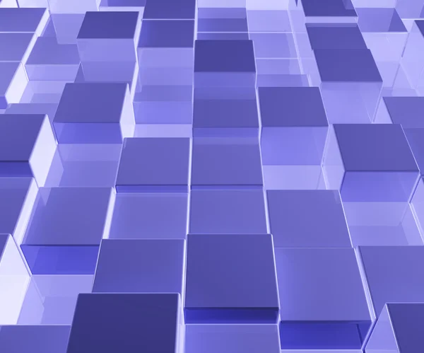 Fond en verre bleu brillant avec cubes ou carrés artistiques — Photo