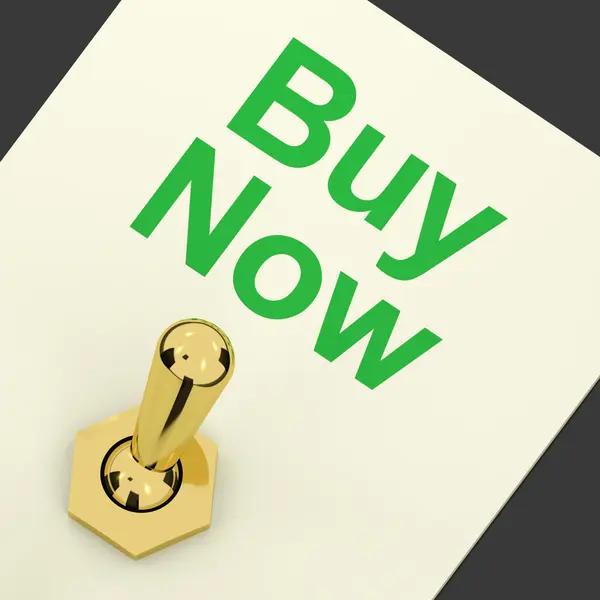 Compre agora Interruptor como símbolo para o comércio e compra — Fotografia de Stock