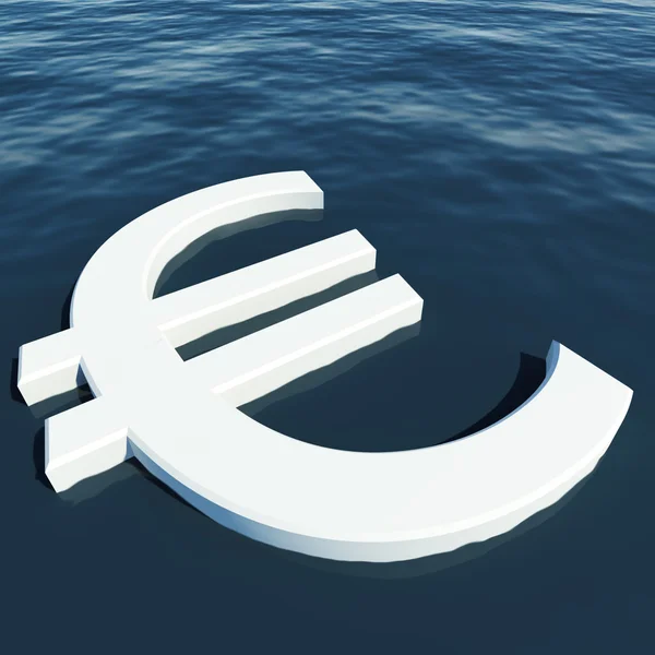 Euro Floating Showing Money Wealth Or Earnings — Stock Photo, Image