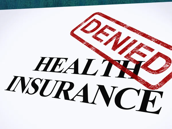 Health Insurance Denied Form Shows Unsuccessful Medical Applicat — Stock Photo, Image