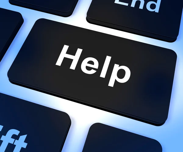 Help Computer Key Showing Assistance Support And Answers — Stock Photo, Image