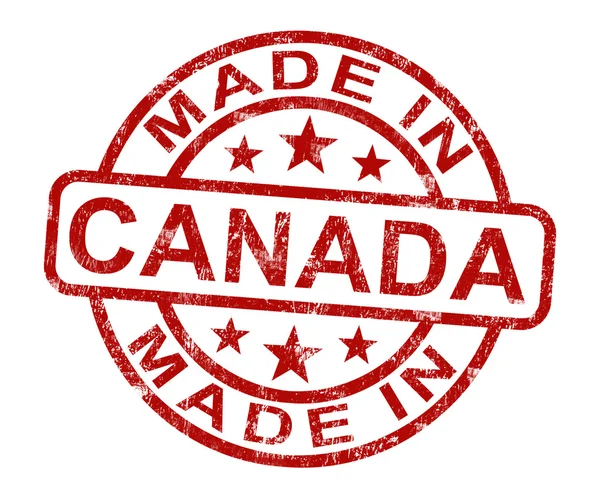 V Kanadě razítka zobrazuje kanadské produkt nebo vyrábět — Stock fotografie