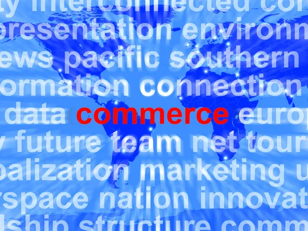 Commerce Word Showing The Business Of Buying And Selling — Stock Photo, Image