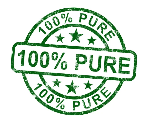 100% Pure Stamp Shows Natural Genuine Product — Stock Photo, Image