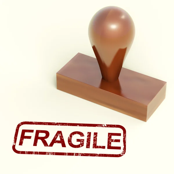 Fragile Stamp Showing Breakable Products For Delivery — Stock Photo, Image
