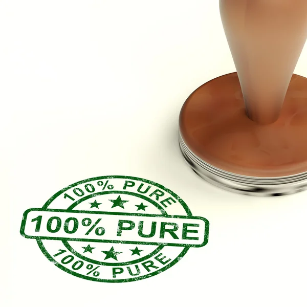 100% Carimbo puro mostra produtos naturais genuínos — Fotografia de Stock