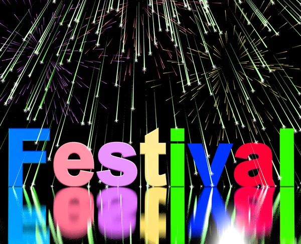 Festival Word cu artificii care arată eveniment de divertisment sau parte — Fotografie, imagine de stoc
