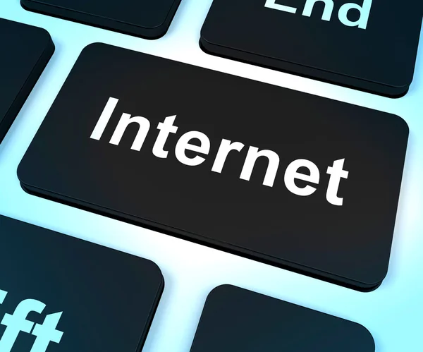 Chiave Internet Mostra connessione online — Foto Stock