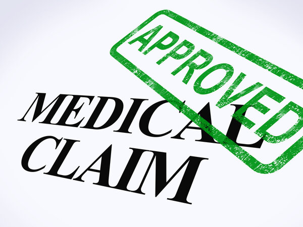 Medical Claim Approved Stamp Shows Successful Medical Reimbursem