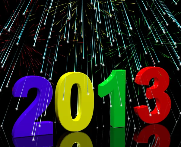 2013 With Fireworks Representing Year Two Thousand And Thirteen — Stock Photo, Image