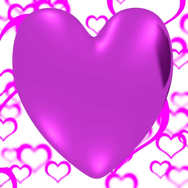 Coeur Mauve sur un fond Herats montrant amour Romance et Vale — Photo