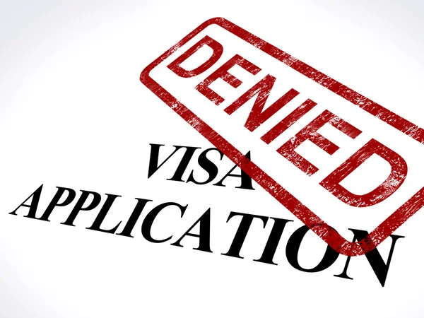 Solicitud de Visa Denegado Sello Muestra Entrada Admisión Rechazada —  Fotos de Stock