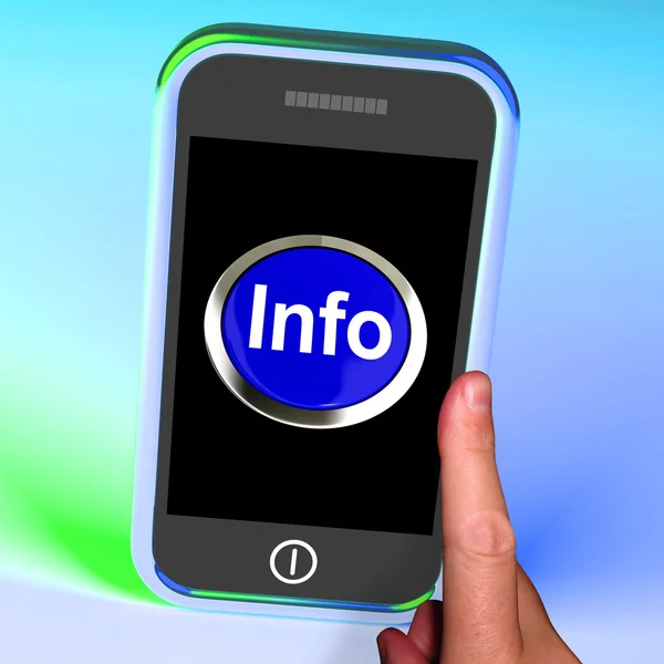 Infoknop op mobiele toont informatie en ondersteuning — Stockfoto