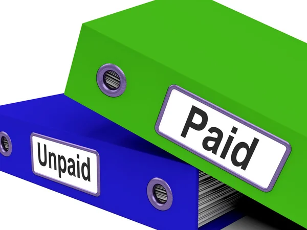 Paid Unpaid Files Shows Overdue Invoices And Bills — Stock Photo, Image