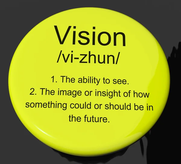 Vision Definition Button Showing Eyesight Or Future Goals — Stock Photo, Image