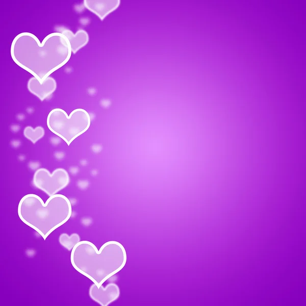 与空白 copyspace 显示爱的紫红色心散景背景 — 图库照片