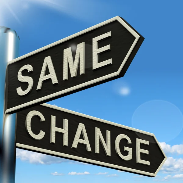 Change Same Signpost Showing That We Should Do Things Differentl — Stock Photo, Image