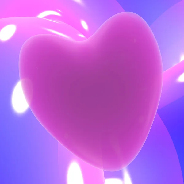 Ліловий серце на тлі світиться показують любові романтики і Валь — стокове фото
