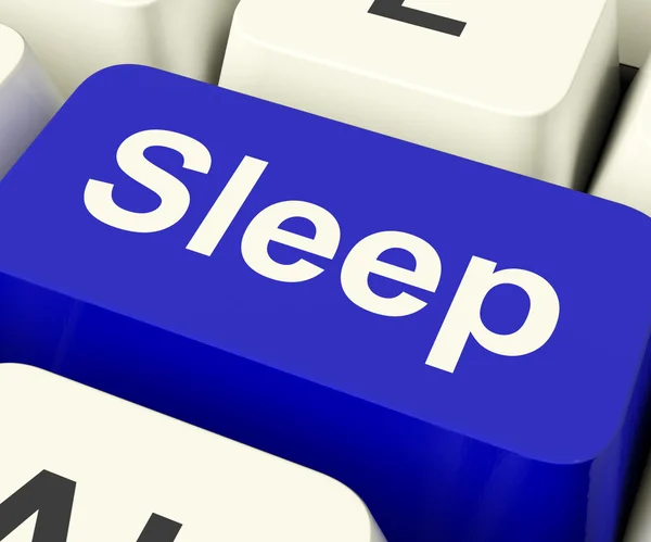 Sleep Computer Key Showing Insomnia Or Sleeping Disorders Online — Stock fotografie