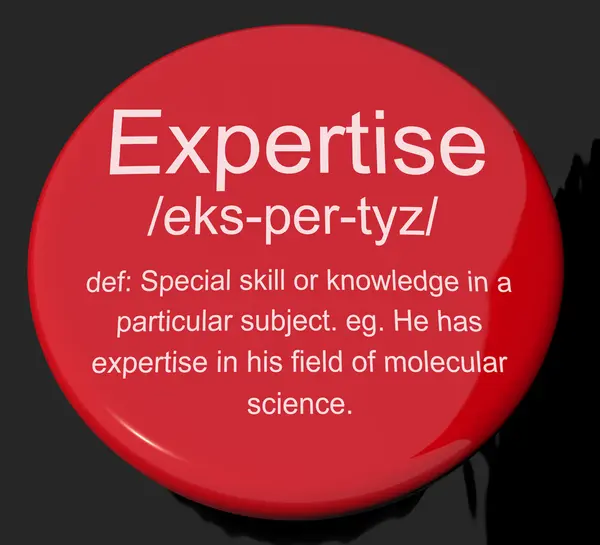 Expertise Definition Button Showing Skills Proficiency And Capab — Stock Photo, Image