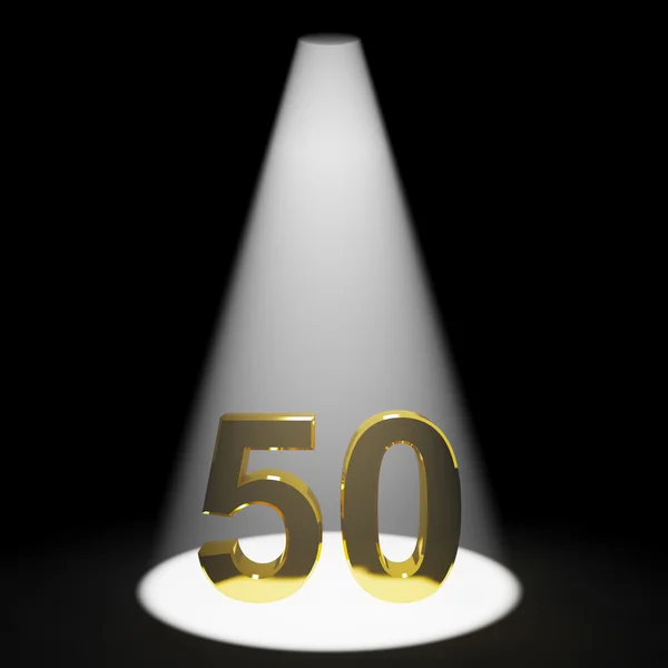 黄金 50 3d 数字代表周年或生日 — 图库照片