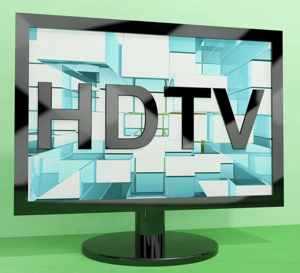 Monitor HDTV que representa televisión de alta definición o televisión —  Fotos de Stock