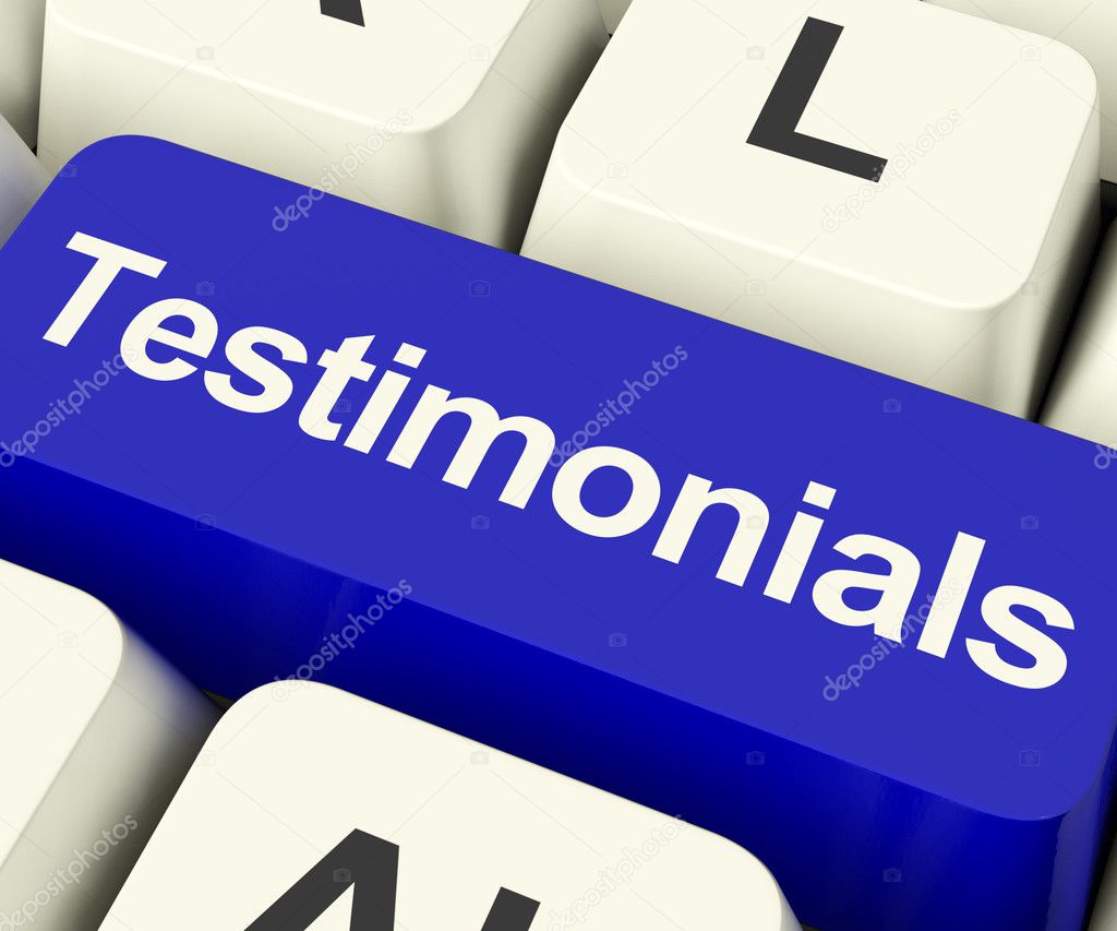 Testimonials Computer Key Showing Recommendations And Tributes O