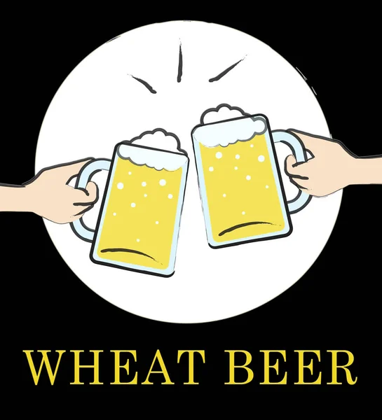Pšeničné pivo ukazuje veřejného domu a pití — Stock fotografie