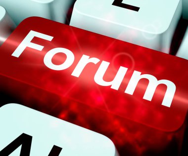 Sosyal medya topluluğu için Forum anahtar 3d render