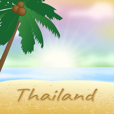 Tayland Sunny Beach anlamı tatil 3d çizim