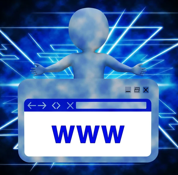 Sitio web de Www Mostrando búsqueda en línea 3d Rendering — Foto de Stock