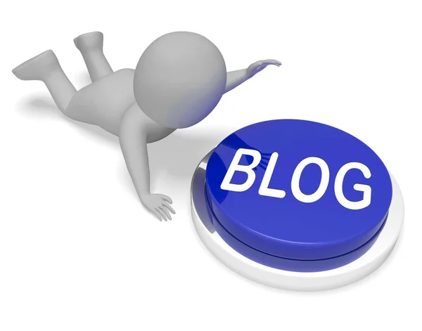 Blog knop voor Blogger of Blogging 3d Rendering — Stockfoto