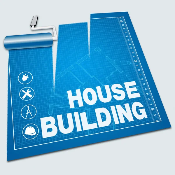 House Building Shows Home Construction 3d Illustration — Stock Photo, Image