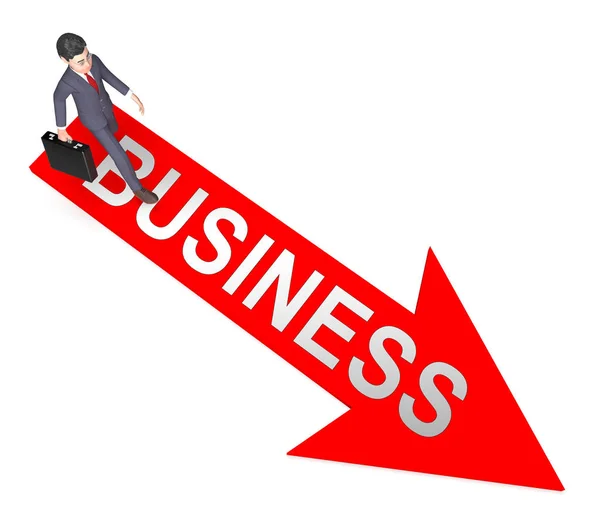 Business pijl vertegenwoordigt commerciële bedrijven 3D-Rendering — Stockfoto