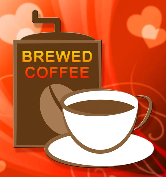 Demlenmiş kahve temsil eden Cafe içeceği ve kafein — Stok fotoğraf