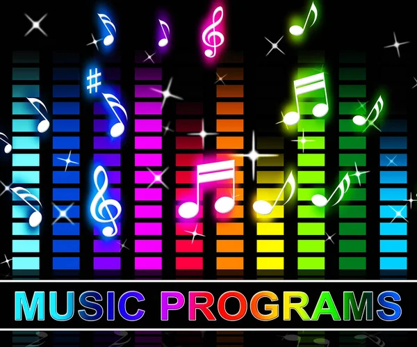 Programas de música significa aplicativos de música ou software — Fotografia de Stock