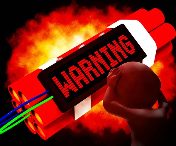 Warning Dynamite Sign Meaning Caution 3d Rendering — Stock Photo, Image