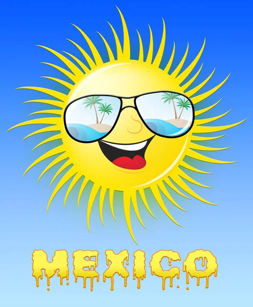 墨西哥太阳微笑意味着阳光明媚的 3d 图 — 图库照片