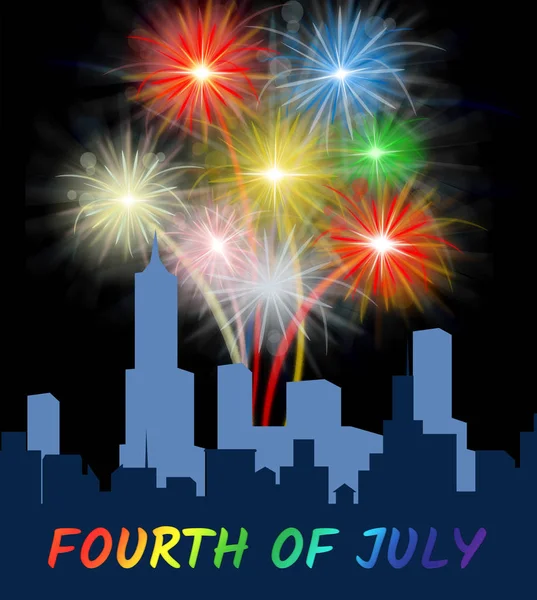 Fourth Of July Fireworks Shows Independence Day Celebrations — Stock Photo, Image