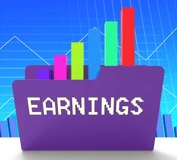 Earnings Chart Meaning Business Graph 3d Rendering — Stock Photo, Image