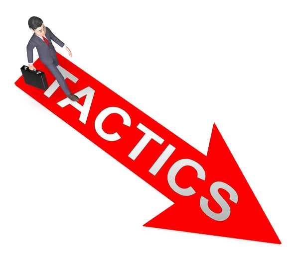 Tactics Arrow Indicates System Course 3d Rendering — Stock Photo, Image