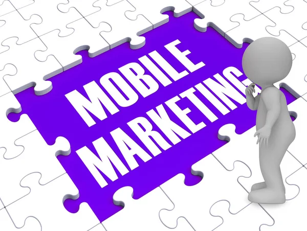 Mobile Marketing Shows Online Commerce 3d Rendering — Stock Photo, Image