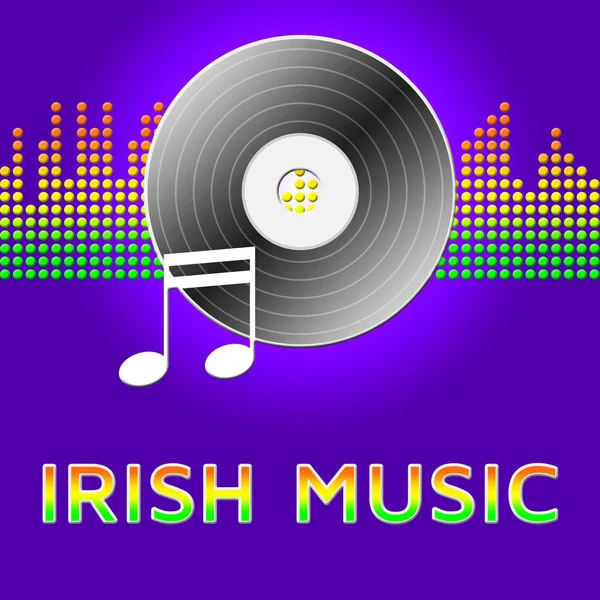 Muzyka Irlandzka oznacza kraj i zachodniej 3d ilustracja — Zdjęcie stockowe